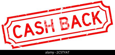 Grunge rouge argent comptant mot caoutchouc joint timbre sur fond blanc Illustration de Vecteur