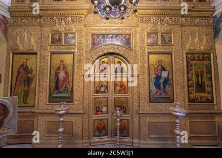 Moscou, Russie. Intérieur de la cathédrale Saint-Basile ou de Vasily le Bienheureux, une église orthodoxe russe et un musée Banque D'Images