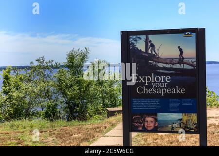 North East, MD, USA - 29 juin 2011 : le feu de la pointe Turkey est un phare historique à la tête de la baie de Chesapeake dans le Maryland. Banque D'Images