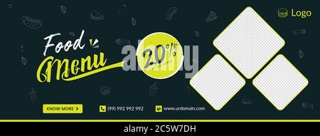 page de couverture facebook du menu de nourriture ou modèle de bannière web pour les entreprises de restaurants Illustration de Vecteur