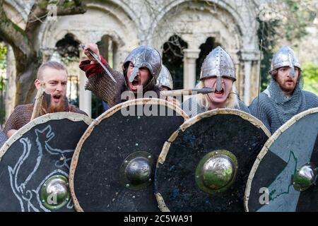 Reenacteurs au Jorvik Viking Festival Banque D'Images