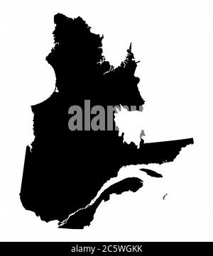 Carte de silhouette sombre de la province de Québec Illustration de Vecteur