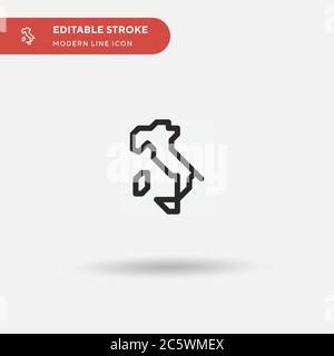 Italie icône vecteur simple. Modèle de conception de symbole d'illustration pour l'élément d'interface utilisateur Web mobile. Pictogramme moderne de couleur parfaite sur contour modifiable. Icône Italie Illustration de Vecteur