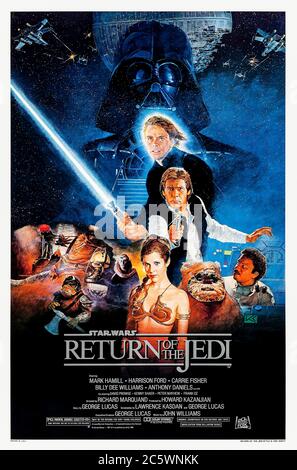 Star Wars: Épisode VI - Retour du Jedi (1983) réalisé par Richard Marquand et avec Mark Hamill, Harrison Ford, Carrie Fisher et Ian McDiarmid. La saga Star Wars continue et Luke Skywalker affronte Darth Vader et l'empereur. Banque D'Images