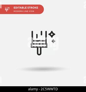 Icône de vecteur simple Wiper. Modèle de conception de symbole d'illustration pour l'élément d'interface utilisateur Web mobile. Pictogramme moderne de couleur parfaite sur contour modifiable. Icône d'essuie-glace Illustration de Vecteur