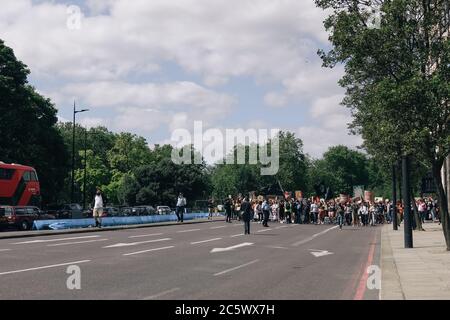 5 juillet 2020, BLM Mars à Londres se terminant à la place du Parlement Banque D'Images