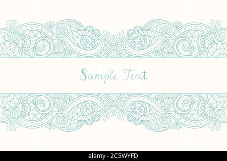 Bordure à motif en dentelle dessiné à la main. Joli motif en forme de doodle, parfait pour les invitations de mariage, les cartes de vœux et les magnifiques fonds. Vecteur illustrat Illustration de Vecteur