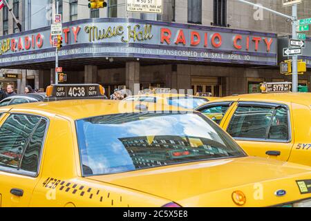 New York, New York City, NY NYC, Manhattan, Midtown, 6th Sixth Avenue of the Americas, Rockefeller Center, Radio City Music Hall, showplace, théâtre, théâtral Banque D'Images