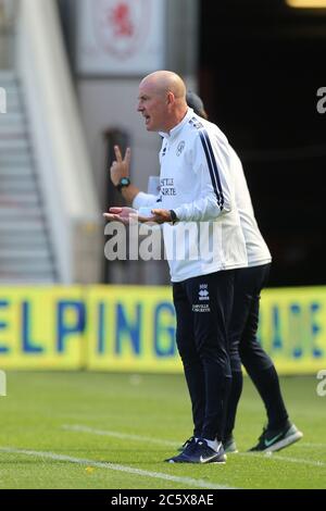 MIDDLESBROUGH, ANGLETERRE.le directeur des Rangers du parc Queens, Mark Warburton, lors du match de championnat Sky Bet entre Middlesbrough et les Rangers du parc Queens au stade Riverside, à Middlesbrough, le dimanche 5 juillet 2020. (Credit: Mark Fletcher | MI News) Credit: MI News & Sport /Alay Live News Banque D'Images