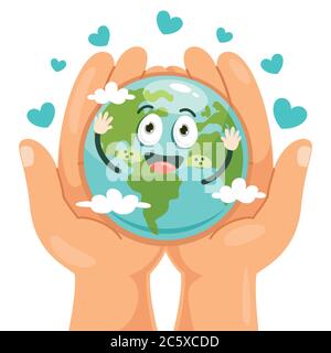 Jour de la Terre avec caractère amusant Illustration de Vecteur