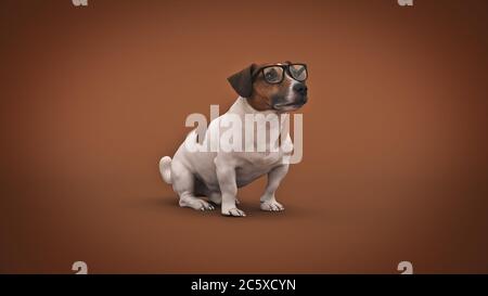 concept affaires animaux ou formation d'intelligence de chien. rendu 3d Banque D'Images