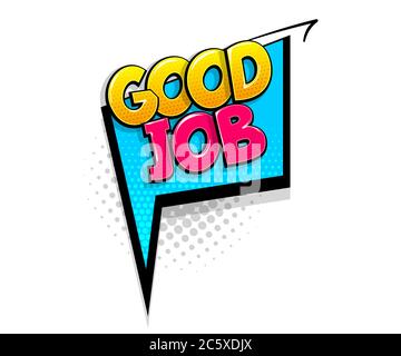 Bon Travail Cartoon Sticker Texte Image Vectorielle Stock Alamy