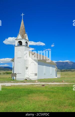 église de mission catholique de st joseph près de townsend, montana Banque D'Images