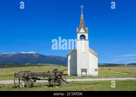 église de mission catholique de st joseph près de townsend, montana Banque D'Images