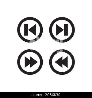 flèche avant arrière icône de saut précédent cercle ligne symbole illustration vectorielle Illustration de Vecteur
