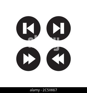 bouton d'icône avance rapide, retour rapide, précédent, saut pour le web et le mobile Illustration de Vecteur