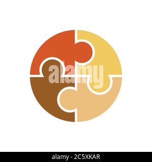 illustration du vecteur de casse-tête cercle d'égalité raciale couleur de peau Illustration de Vecteur