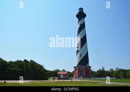 Cape Hatteras Light Station sur les rives extérieures à Buxton, Caroline du Nord. Banque D'Images