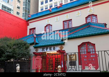 Nam Kue Chinese School, Chinatown, San Francisco, Californie, États-Unis Banque D'Images