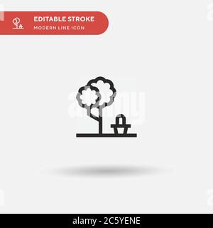 Icône de vecteur simple pique-nique. Modèle de conception de symbole d'illustration pour l'élément d'interface utilisateur Web mobile. Pictogramme moderne de couleur parfaite sur contour modifiable. Icônes de pique-nique pour votre projet d'entreprise Illustration de Vecteur