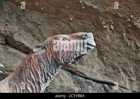 Grotte de Milodon dans le parc national de Torres del Paine, Patagonie, Chili Banque D'Images