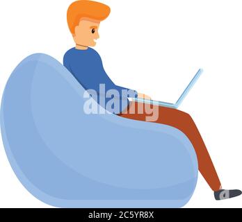 Icône du directeur artistique sur le bean. Dessin animé du directeur artistique sur l'icône de vecteur de bean pour la conception de sites Web isolée sur fond blanc Illustration de Vecteur