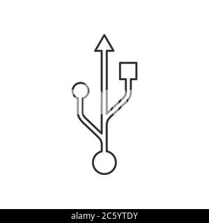 bouton de symbole d'icône de câble de lecteur flash usb. signe de