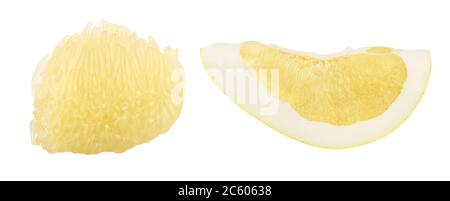 pièce de pomelo isolée sur fond blanc. Banque D'Images