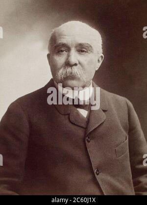 Georges Benjamin Clemenceau (1841 — 1929) — homme politique, homme d'État et journaliste français, qui a été Premier ministre de la France de 1906 à 1909 et Banque D'Images