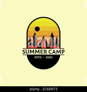 Summer Camp Outdoor logo design Vector, idéal pour le sport ou les loisirs logo inspiration etc Illustration de Vecteur