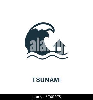 Icône tsunami. Élément simple de la collection de réchauffement climatique. Icône Creative tsunami pour la conception Web, les modèles, les infographies et bien plus encore Illustration de Vecteur