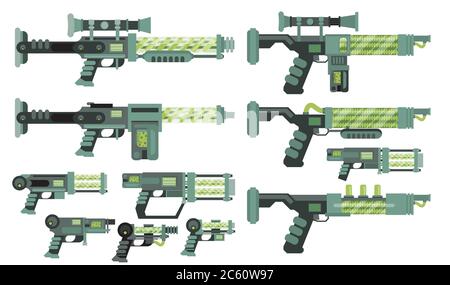 Armes futuristes de science-fiction Illustration de Vecteur