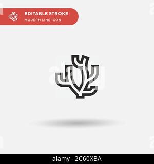 Icône de vecteur simple Coral. Modèle de conception de symbole d'illustration pour l'élément d'interface utilisateur Web mobile. Pictogramme moderne de couleur parfaite sur contour modifiable. Icônes de corail pour votre projet d'entreprise Illustration de Vecteur