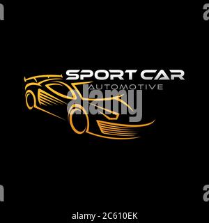 Modèle d'illustration vectorielle d'icône de logo de voiture automatique. Design moderne de silhouette d'icône de logo de voiture de sport. Illustration vectorielle du logo Auto car pour réparation de voiture Illustration de Vecteur