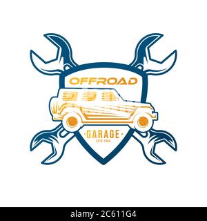 Modèle d'illustration du vecteur de l'icône du logo Auto car Service. Design de silhouette du logo « Modern car Service ». Illustration vectorielle du logo de voiture abstrait pour c Illustration de Vecteur