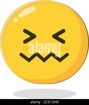 Émoticône de visage malade. Dessin animé Illustration vectorielle isolée sur fond blanc Illustration de Vecteur