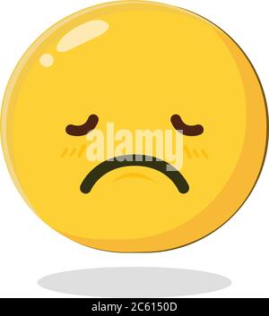 Émoticône triste. Dessin animé Illustration vectorielle isolée sur fond blanc Illustration de Vecteur