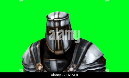Cavalier isoler sur écran vert. Rendu 3d réaliste. Banque D'Images