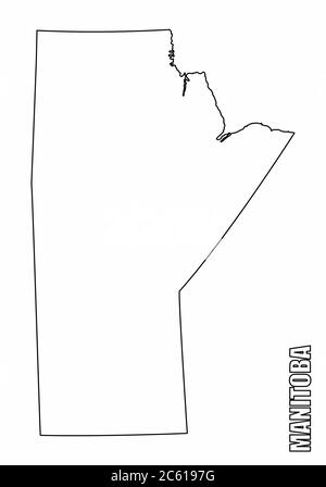 Carte de contour de la province du Manitoba Illustration de Vecteur