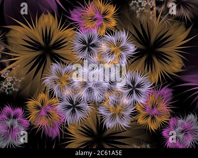 Flame Fractal - fleurs Design Banque D'Images
