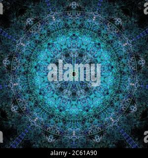 Mandala Fractal Art - Design bleu Banque D'Images