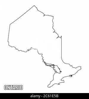 Carte de contour de la province de l'Ontario Illustration de Vecteur