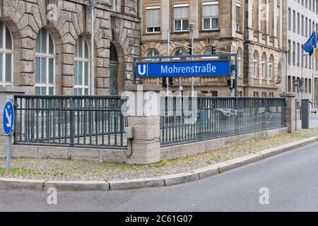 Entrée à la station de métro Morenstrasse Banque D'Images