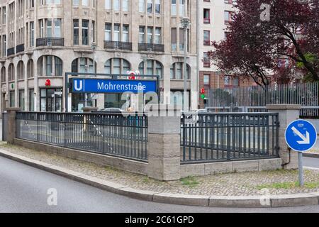 Entrée à la station de métro Morenstrasse Banque D'Images