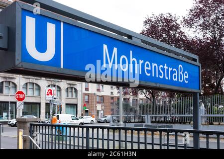 Entrée à la station de métro Morenstrasse Banque D'Images