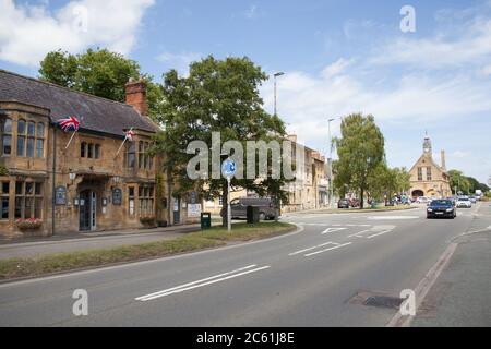 Vues sur High Street à Moreton, Marsh, Gloucestershire, Royaume-Uni Banque D'Images