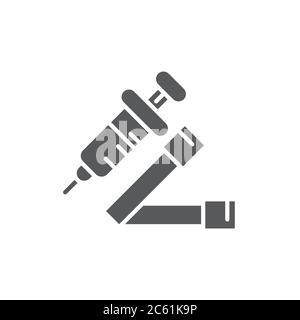 Symbole de l'icône du tourniquet et du vecteur de la seringue isolé sur fond blanc Illustration de Vecteur