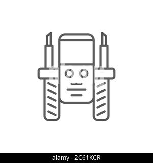 Outils de symbole d'icône vectorielle avant du tracteur isolés sur fond blanc Illustration de Vecteur