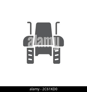 Outils de symbole d'icône vectorielle avant du tracteur isolés sur fond blanc Illustration de Vecteur