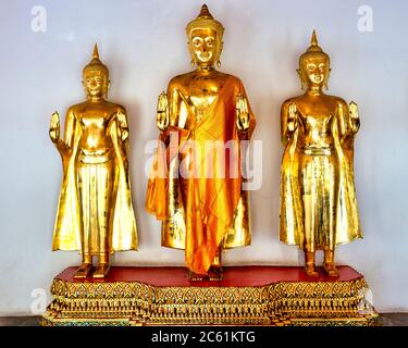 Statues de Bouddha à l'intérieur de Wat Pho, Bangkok, Thaïlande Banque D'Images